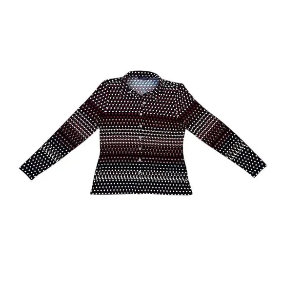 Tommy Hilfiger Women's Polka Dot Button-Up Shirt Size S Multicolor - Picture 2 of 7